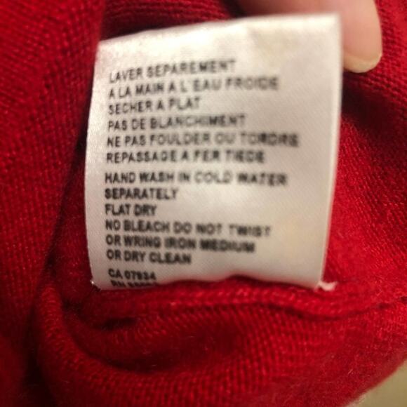 Simon Chang red floral crocheted Long sleeve pullover sweater Small - Picture 6 of 8